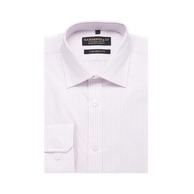 Hammond & Co. by Patrick Grant Big and tall pink check print tailored fit shirt